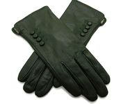 Womens Genuine Soft Leather Gloves Fully Lined. (Dark Green, Medium 7")