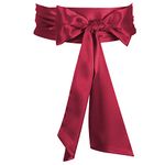JASGOOD Long Sash Dress Belt for Women Wedding Bridesmaid Sash Dress Belt,Red