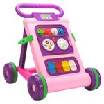 Mama Luv Mee Baby Activity Walker Learning Push Walker for Babies 6 to 18 Months, Foldable Musical Walker with Recreational Toy Bar (Pink)