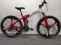 APP-Grow Foldable Mountain Bike, 26-inch Wheels, 21-Speed, Mag Wheels, Red and Silver