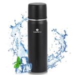 SANTECO Vacuum Flask 500ml, Stainless Steel Insulated Water Bottle with Double Walled Travel Metal Coffee Flask for 12hrs Hot/24hrs Cold Drinks - Leakproof Lid Serves As A Cup