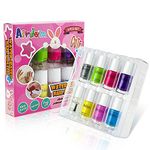 Airdom Non Toxic Kids Nail Polish Water Based Natural Odorless Safe Peel Off Nail Polish Set Quick Dry Nail Polish Gifts Toys Kit for Girls Kid Including 7 Bright Colors and 1 Top Coat