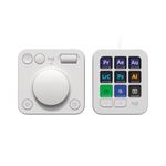 Logitech MX Creative Console, Programmable Keypad With 9 Customisable LCD Keys and Control Dial for Graphic Design, Video Editing, Photography, use with Adobe, Zoom, Spotify and more - Pale Grey