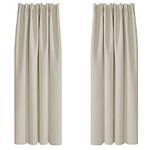 Deconovo Room Darkening Curtains Super Soft Window Treartment Thermal Insulated Pencil Pleat Energy Saving Window Curtains Decorative Blackout Curtains for Girls 52 x 84 Inch Light Beige 2 Panels