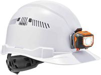 Vented Hard Hat with Light, Cap Style, Ratchet Suspension, Class C, Ergodyne Skullerz 8972LED , White