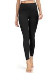 Colorfulkoala Women's High Waisted Tummy Control Workout Leggings Full Length Ultra Soft Yoga Pants 28" (M, Black)