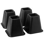 tonchean Bed Risers 6 inch Square Furniture Riser Heavy Duty Sofa Desk Table Chair Leg Lifter Elevator Black (4Pcs)