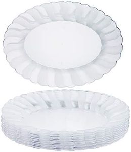 MATANA 10 Vassoi da Portata Ovali in Plastica Trasparenti per Finger Food, Aperitivo - 30x23cm - Buffet, Matrimoni, Compleanni, Feste - Resistenti e Riutilizzabili