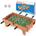 GYMAX Foosball Table, 27" Table Top Foosball with 2 Footballs, Mini Foosball Table for Kids, Game Room, Family Night, Wooden