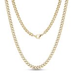 Cadoline 316L Stainless Steel Men's Jewellery 6mm 18 Inch Gold Link Curb Chain Necklace