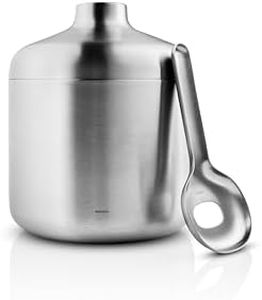 Eva Solo | Liquid Lounge Insulated Ice Bucket with Scoop | Keeps ice Cold and The Vacuum-Insulated ice Bucket ensures no Condensation on The Table | Brushed Steel