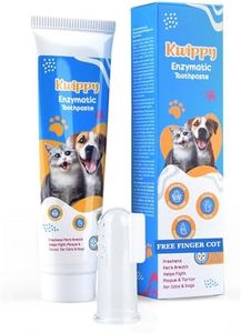 Kwippy Dog Teeth Cleaning Toothpaste & Tooth Brushing Kit – Eliminate Plaque, Tartar & Bad Breath Mint Dog & Cat Breath Freshener Gel – Enzymatic Toothpaste + Finger Brush + Spray – Safe & Edible
