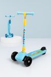 Smart Saver Foldable Kick Skating Cycle Scooter for Kids 3 Wheel Kids Scooters with 4 Height Adjustable Handle Scooter with Led PU Wheels Brake, Foldable Road Skate Scooter for Kids 3 to 14 Years Boys