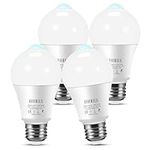 Motion Sensor Light Bulbs, 13W (120-Watt Equivalent) Motion Detector Light Bulb Motion Activated Dusk to Dawn Security Bulb, E26 5000K Motion Light Bulbs Outdoor Led/Indoor for Porch,Garage, 4 Pack