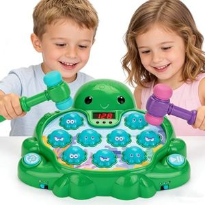 Interactive Whack a Mole Game Toys for Ages 2-4,Educational Learning Toddlers Toys for 2 3 4 5 6 Year Old Boys Girls, Green, Digital Display, Silent Mode,Multiple Difficulty Levels Fun Birthday Gifts