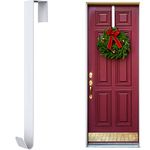 Metal Wreath Hanger for Christmas Home Office Wall Wedding Door Decor Hook Wreath Hook Hanger 15 Inches, Wreath Hanger for Indoor and Outdoor Display (White)