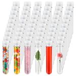 60PCS Test Tubes, 45ml Plastic Test Tubes with Screw Caps, Clear Sample Storage Tube Set for Bath Salt, Candy Storage, Party Favors, Scientific Experiments