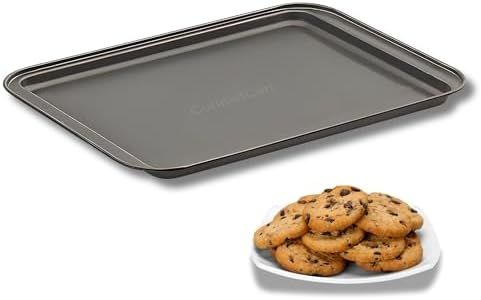 PureBake 1 Pc Nonstick Baking Sheet Pans, Non-Toxic and Rimmed Carbon Steel Cookie Sheet Trays - Dent, Warp and Rust Resistant, Heavy Gauge Steel Oven Baking Sheets