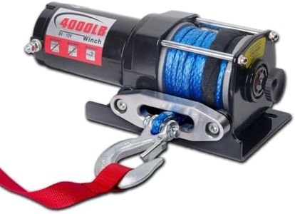 12V 4000LBS / 1800KGS Electric Winch with Synthetic Rope for ATV 4WD 4x4 Boat Truck Trailer Gate