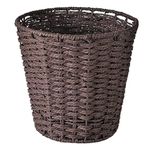 Zuvo Round Wicker Waste Paper Bin and Basket- Rubbish Basket for Bedroom, Bathroom, Offices or Home (Brown)