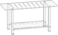 GOIOOIA Acrylic Shower Bench for Inside Shower 13.98" D X 36.02" W X 18.11" H, Heavy Duty (Hold Up to 400lbs) Bathroom Shower Stool with Storage Shelf, for Shaving Legs & Spa, Waterproof Non-Slip