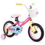 JOYSTAR 16 Inch Kids Bike for 4 5 6 7 Years Girls 16 in Girl Bicycle with Training Wheels and Coaster Brake for 4-7 Years Kids 85% Assembled Pink