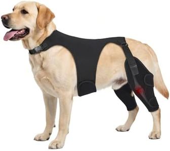 Pawfun Dog Knee Brace for Torn ACL Hind Leg- Dog Leg Support Brace with Metal Stabilizers for Torn CCL, Limping, Luxating Patella, Ligament Injuries, Hip Dysplasia& Arthritis, XXL&Vest5