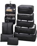 OrgaWise Packing cubes Travel Storage Bags 9 Pcs Packing Orgainer Set Multi-functional Clothing Sorting Packages Travel Packing Pouches Luggage Organizer (5+4 Black)