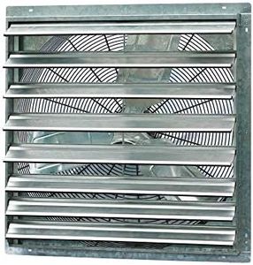 iLiving - 30" Wall Mounted Shutter Exhaust Fan - Automatic Shutter - Single Speed - Vent Fan For Home Attic, Shed, or Garage Ventilation, 5088 CFM, 7500 SQF Coverage Area, Silver (ILG8SF30S)