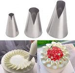 Suuker 3 Pieces Russian Piping Tips Set,V-shaped Wave Cake Decorating Nozzles Tips Piping Kit for Pastry Cupcakes Cakes Cookies Decorating Stainless Steel Kitchen Gadgets