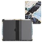 kwmobile Registration and Insurance Holder - Car Document Holder for Vehicle Documents and Cards - PU Leather with Design - Gold/White/Blue