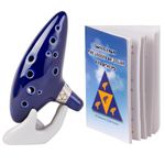 Deekec Legend of Zelda Ocarina 12 Hole Alto C with Song Book (Songs From the Legend of Zelda) Display Stand Protective Bag