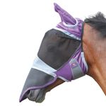 Shires FlyGuard Pro Deluxe Fly Mask With Ears & Nose - Purple Full