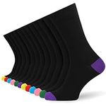 Socksmad 12-Pack Men’s Smart Breathable Socks Everyday Multicoloured Cotton Socks for Men UK 6-11 Size (SM1861)