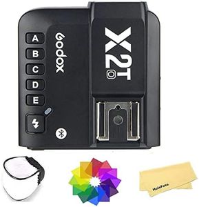 Godox X2T-O TTL Wireless Flash Trigger 1/8000s HSS, TCM Function, 5 Separate Group Buttons, Relocated Control-Wheel, New Hotshoe Locking, New AF Assist Light for Olympus w/Color Filter+Flash Diffuser