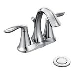 Moen 6410 EVA Two-Handle Centerset Bathroom Sink Faucet with Drain Assembly, Chrome 0.5