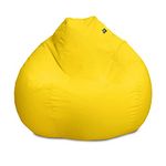 rucomfy Beanbags Extra Large Outdoor Slouchbag Bean Bag Chair. Big Adult Garden Furniture Patio Seating. Water Resistant, Durable & Machine Washabe. Arrives Filled - 80 x 110cm (Yellow)