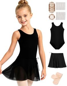 Sanmsoner Girls Ballet Leotard with Dance Skirt Tights(ZH266010-06-L)