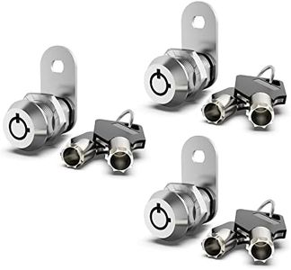 3 Pack Cabinet Locks with Keys, 5/8" Cam Locks Keyed Alike, RV Storage Lock for RV Compartment Door Mailbox Toolbox Locks Replacement Set, Chrome
