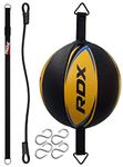 RDX Speed Double End Ball, 71CM Reflex Speed Ball with 48” Stretchable Bungee Cord, Maya Hide Leather Lightweight Punching Rebound Ball for Striking MMA Muay Thai Training