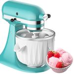 Coolcook Attachment for Kitchenaid Ice cream Maker Attachment, Compatible with 4.5-6 Qt Stand Mixers, Replacement for kitchenaid Ice Cream Maker 2-Quart for Sorbet, Gelato, Frozen Yogurt