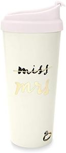 kate spade new york Bridal 16 Ounce Insulated Travel Mug, Double Wall Thermal Tumbler for Coffee/Tea, Miss to Mrs. (Pink)