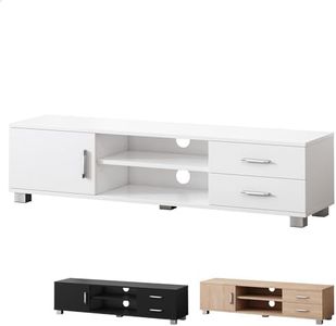 ALFORDSON TV Cabinet Stand with 2 Drawers, 2 Shelves and Storage Cabinet, Modern Furniture Entertainment Unit for Living Room, Multimedia Centre, 120 x 30 x 30cm, White