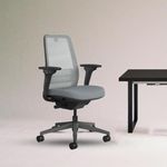 Steelcase Personality Plus Chair | 12-Years Warranty | DIY Assembly | Lumbar Support | Light Weight Chair | Supports up to 110 kg | Ergonomic Chair for Office and Home | Black Frame | Otto Ash Grey
