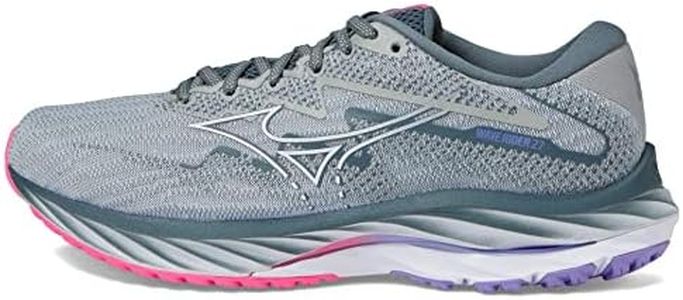 Mizuno Women's Wave Rider 27 Running Shoe, Pearl Blue-white, 10