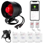 Upgraded KERUI Standalone Home,Office & Shop WiFi Security Alarm System Kit-Wireless 120dB Loud Weatherproof Strobe Siren Horn with Remote Control & Door Contact Sensor (2024 New-Only 2.4G,Not 5G)