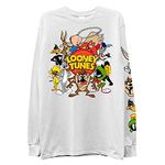 Looney Tunes Mens Classic Shirt Marvin Long Sleeve Tee - Space Jam 90’s Long Sleeve T-Shirt, White, Large