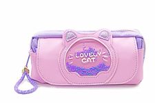 Pencil Case for Girls Cute Cartoon Portable Pencil Holder, Purple