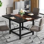 Tribesigns Small Conference Room Table for 4 People, Modern Square 39.4L X 39.4W X 29.52H Inches Office Desk Reception Negotiation Table for Home Office, Conference Room,Small Space