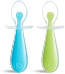 Munchkin Gentle Scoop Silicone Training Spoons 2 Piece Set, Blue/Green